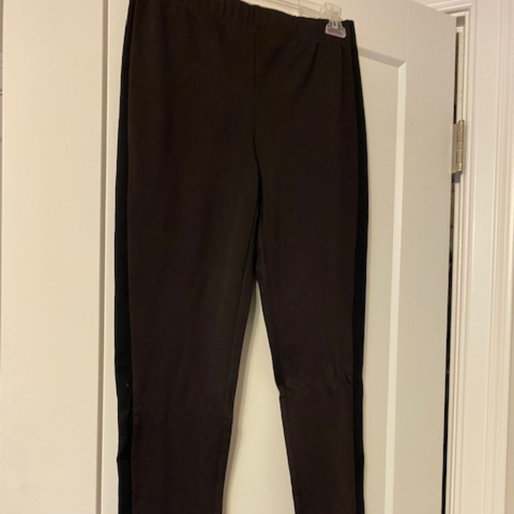 Brown pants with black side stripe